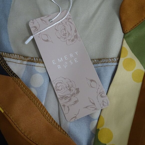 Emery Rose Retro-Inspired Tunic Top Women Size 2XL Earthy Wave Print NEW - Picture 8 of 12